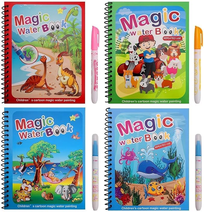 Reusable Magic Water Painting Book Magic Doodle Pen Kids Coloring Doodle Drawing Board Games Child Educational Toy Magic Book Wa