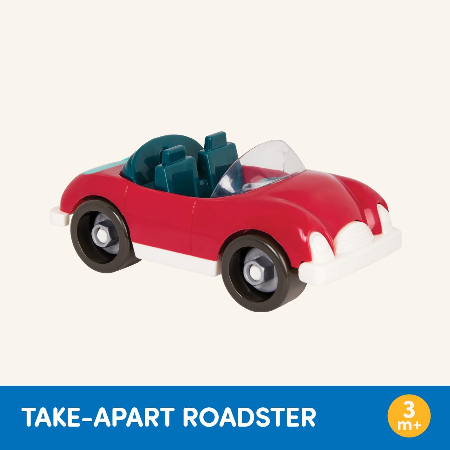 Battat - Toddler Construction Toys - Developmental Toy Vehicle Kit - Sports Car Building Set - Screwdriver And Tools - 3 Years +