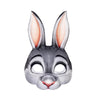 Hosfairy 1Pcs Halloween Animal Mask Half Face Rabbit Ear Mask for Halloween Easter Costume Party Cosplay Props (Grey)