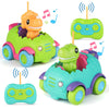 Nueplay Remote Control Car for Toddler Age 2 3 4 5, Electric RC Car Toys with Light & Music, Toddler Dinosaur Toys, Dino Figures