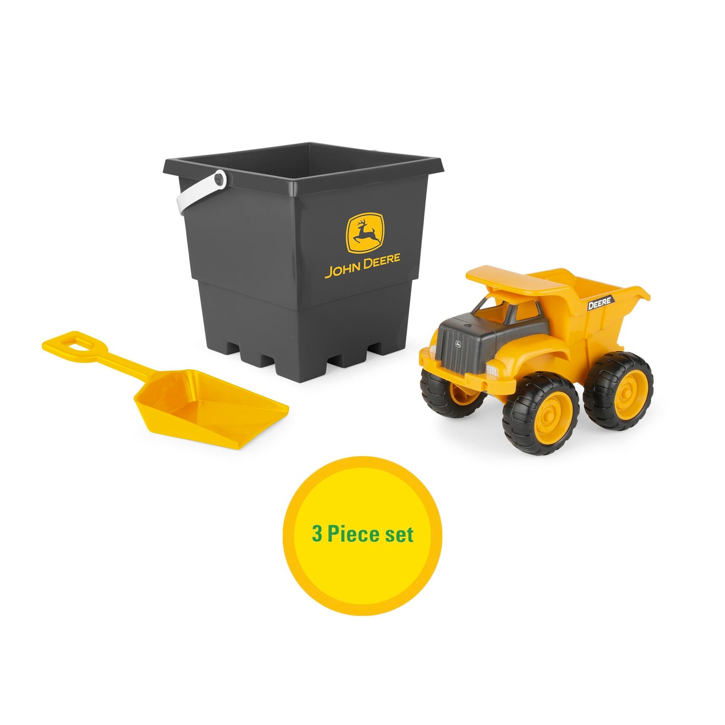 John Deere Sandbox Toy Set - Includes Dump Truck Toy, Bucket And Beach Shovel - Toddler Outdoor Toys And Construction Toys - Sum