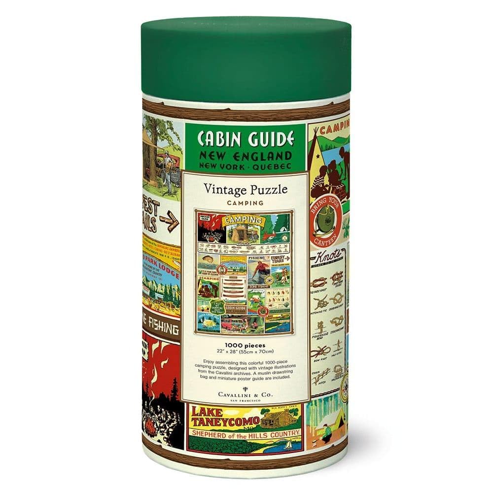Cavallini 1000 Piece Puzzle - Camping, Multi-Coloured, Paper, Model: part_1635449065