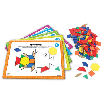 Learning Resources Pattern Block Math Activity Set, Math Games For Kids, Educational Games, Preschool Math, Montessori, 144 Piec