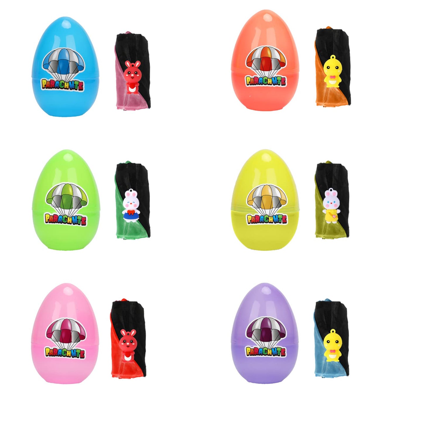 Beiguo 6 Pack Easter Egg With Parachute Toy For Kids Girls Boys Easter Basket Stuffers Gifts
