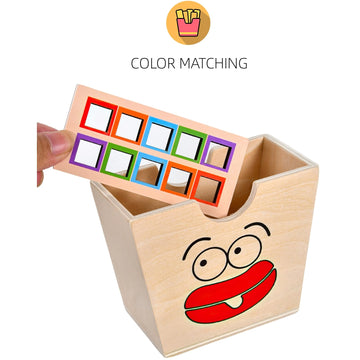 Mikneke Wooden French Fries Sorting & Stacking Toys For Toddlers, Montessori Toys For 3 Year Old, Preschool Educational Toys To Develop Fine Motor Skills