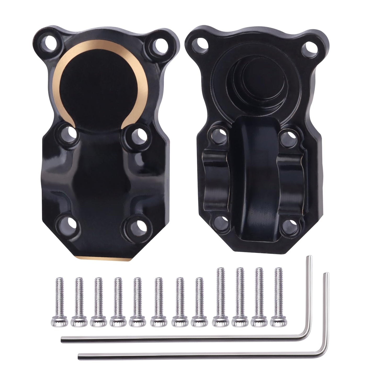 Brass Diff Cover Front Rear Axles Housing Cover Heavy Duty for Axial SCX24 Deadbolt Gladiator Bronco C10 JLU 1/24 RC Crawler Car