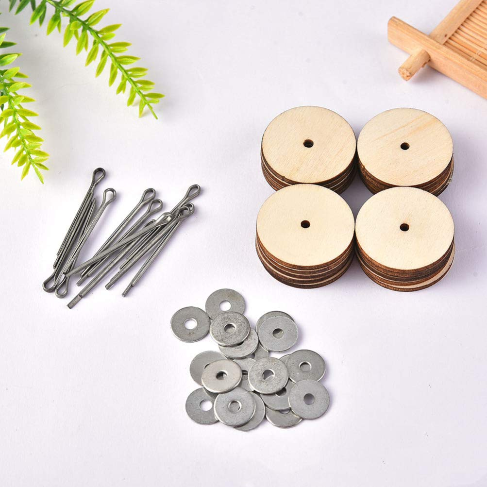 Milisten 20 Set 30Mm Doll Joint Cotter Pin Joints And Fibreboard Discs Wooden Dolls Accessories For Soft Toys Teddy Crafts