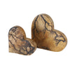 Whw Whole House Worlds Tree Of Life Embellished Hearts, Set 2,Carved Mango Wood, Rustic Incised Branch Pattern, 6.25 And 4.75 In