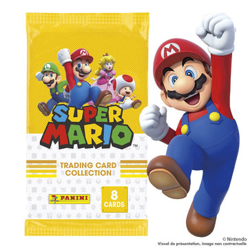 Panini Super Mario Trading Cards - Box of 18 Sleeves, Cardboard, Randomly Silver/Gold, One Size