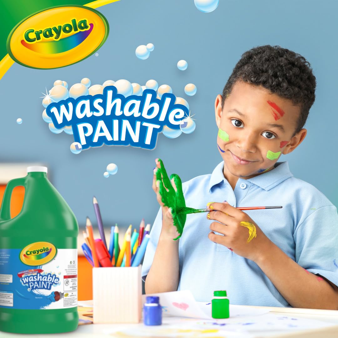 Crayola Washable Paint For Kids - Green (1 Gallon), Kids Arts And Crafts Supplies, Non Toxic, Bulk