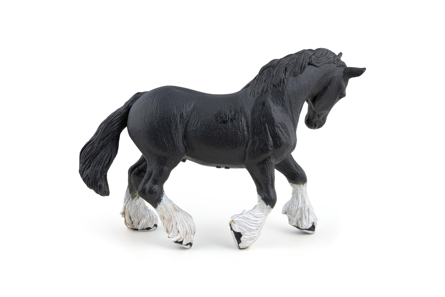 Papo - Hand-Painted - Figurine - Horses,Foals And Ponies - Black Shire Horse Figure-51517 - Collectible - For Children - Suitable For Boys And Girls - From 3 Years Old