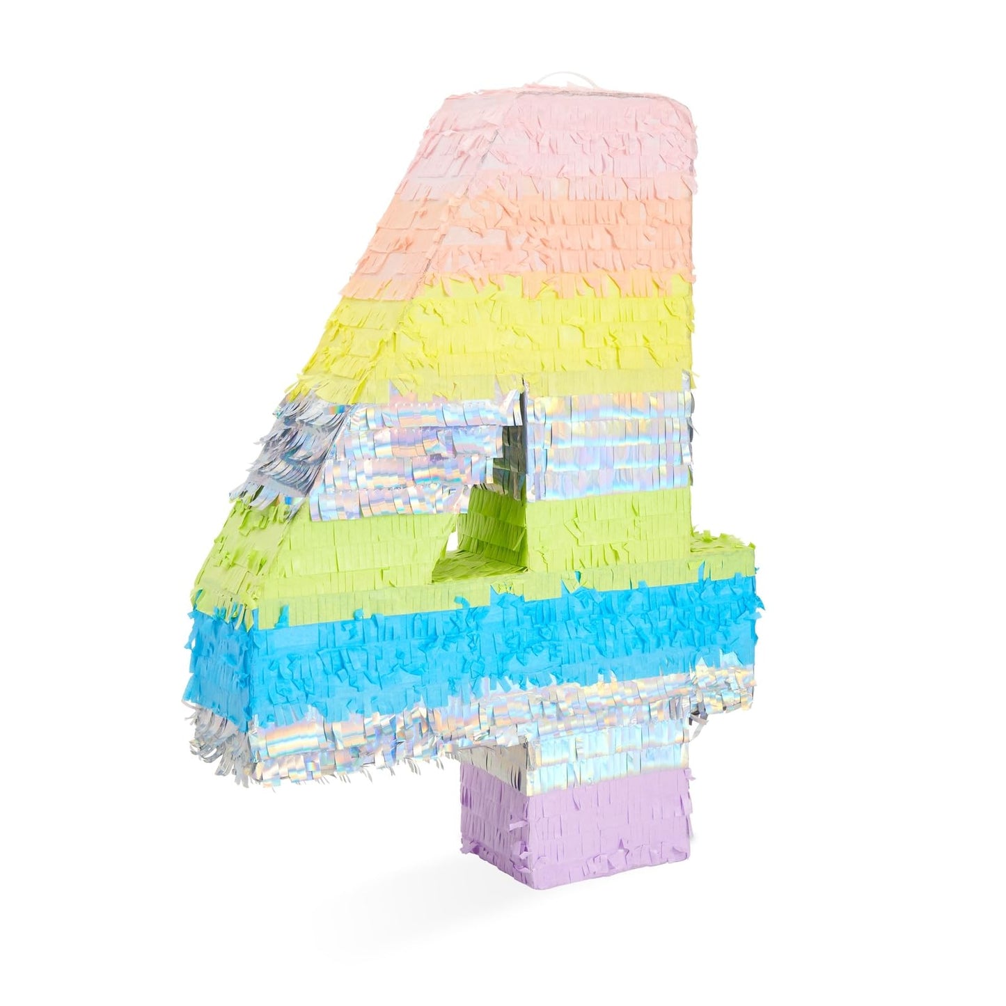 Blue Panda Large Number 4 Pinata For 4Th Birthday Party Decorations, Rainbow Pastel (21 X 15 X 4 In)