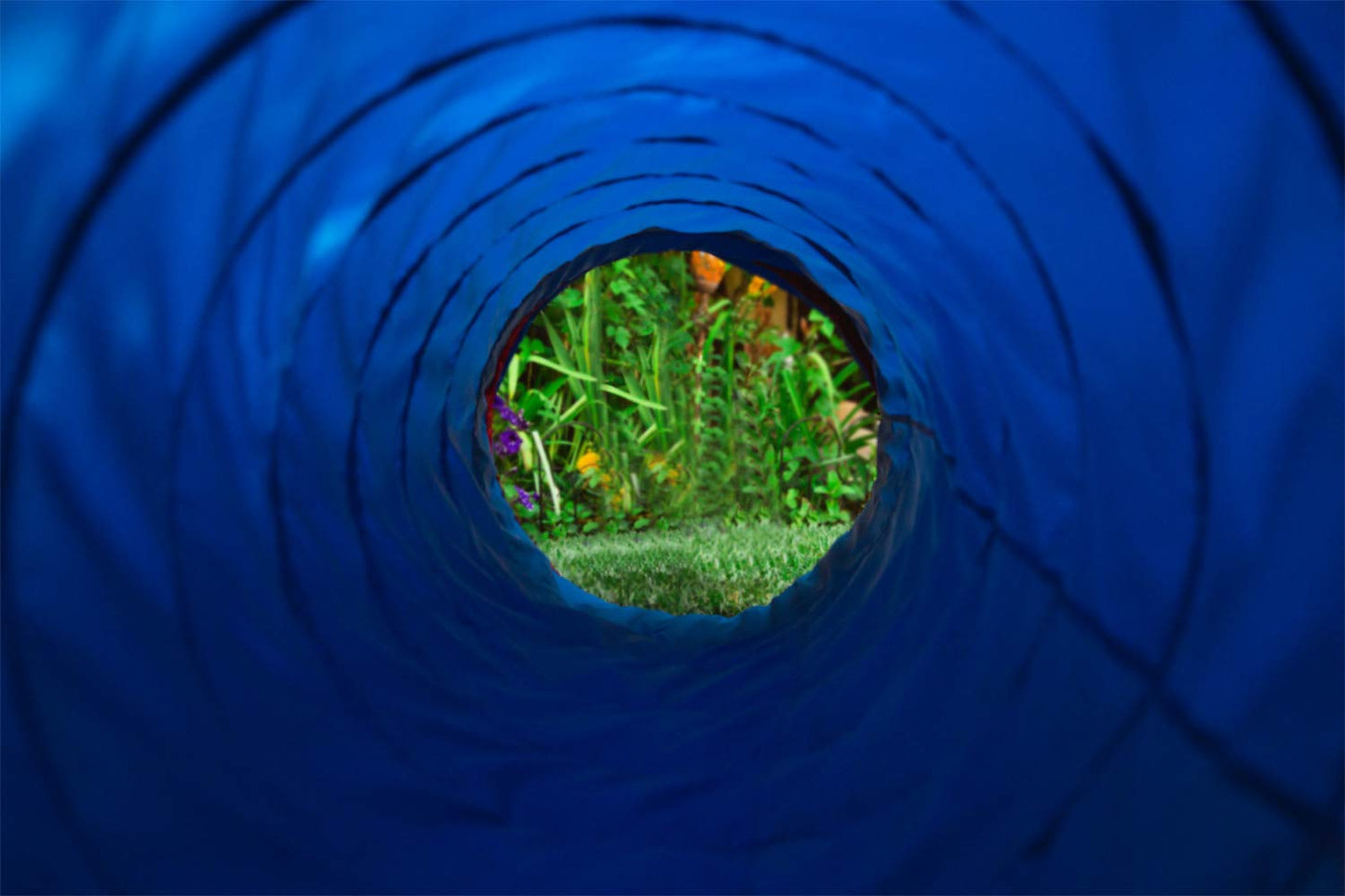 Pacific Play Tents 20513 Kids 9-Foot Institutional Crawl Play Tunnel, 9' X 22'' Diameter, Blue/Red