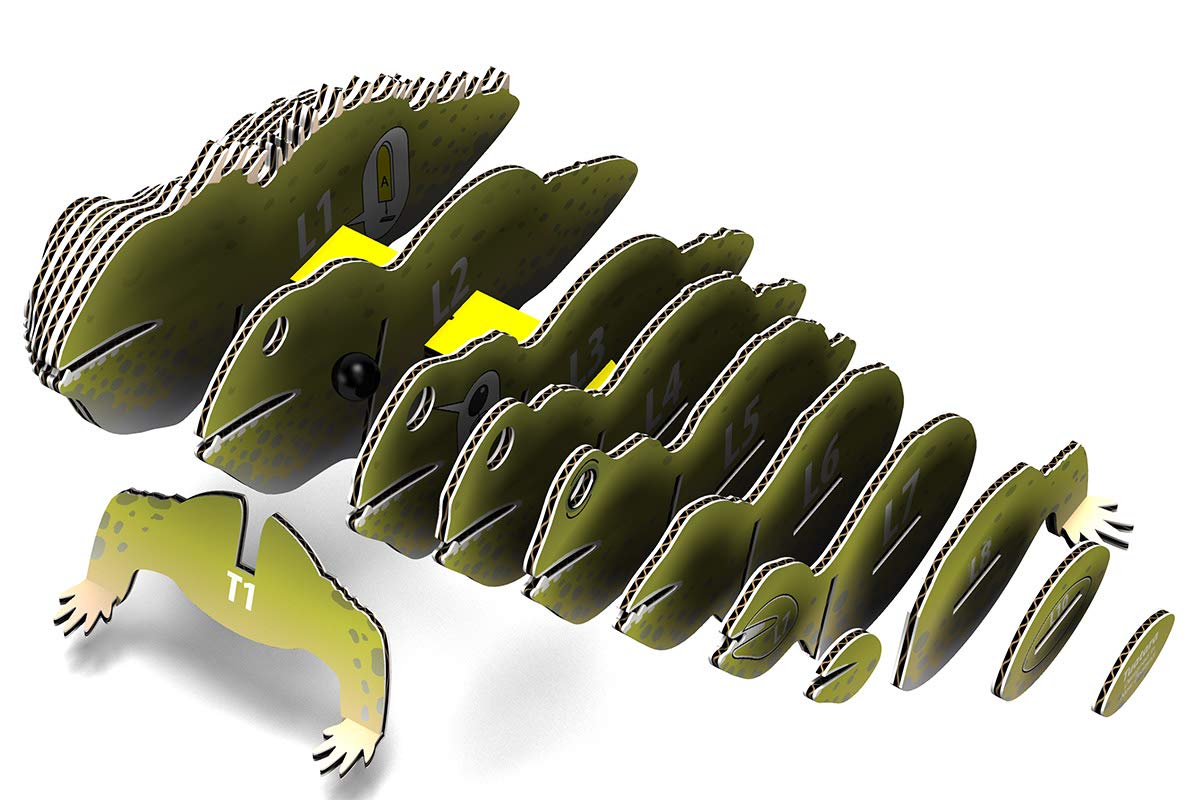Eugy Tuatara 3D Puzzle, 24 Piece Eco-Friendly Educational Toy Puzzles For Boys, Girls & Kids Ages 6+