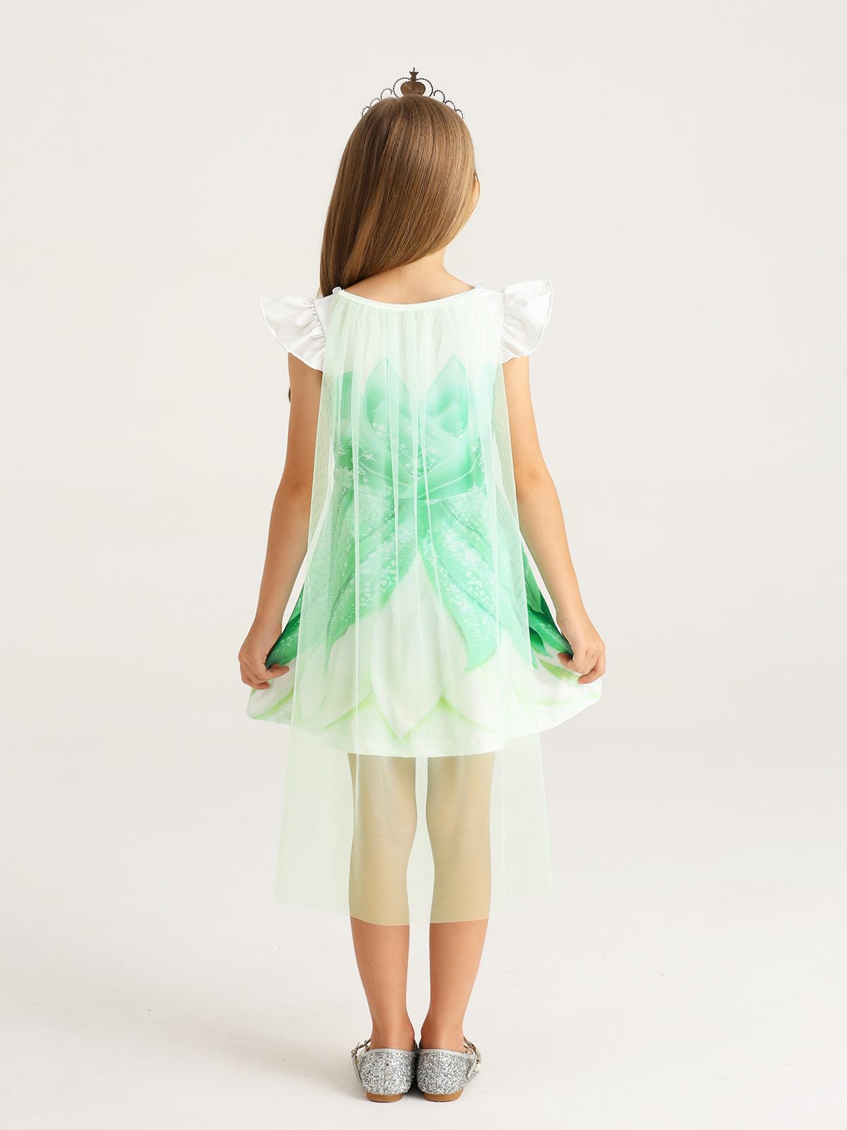 Wonderbabe Tiana Dress For Girls Green Fairy Frog Princess Birthday Party Fancy Dresses Halloween Elf Costume Outfits With Cape Size 1-2T