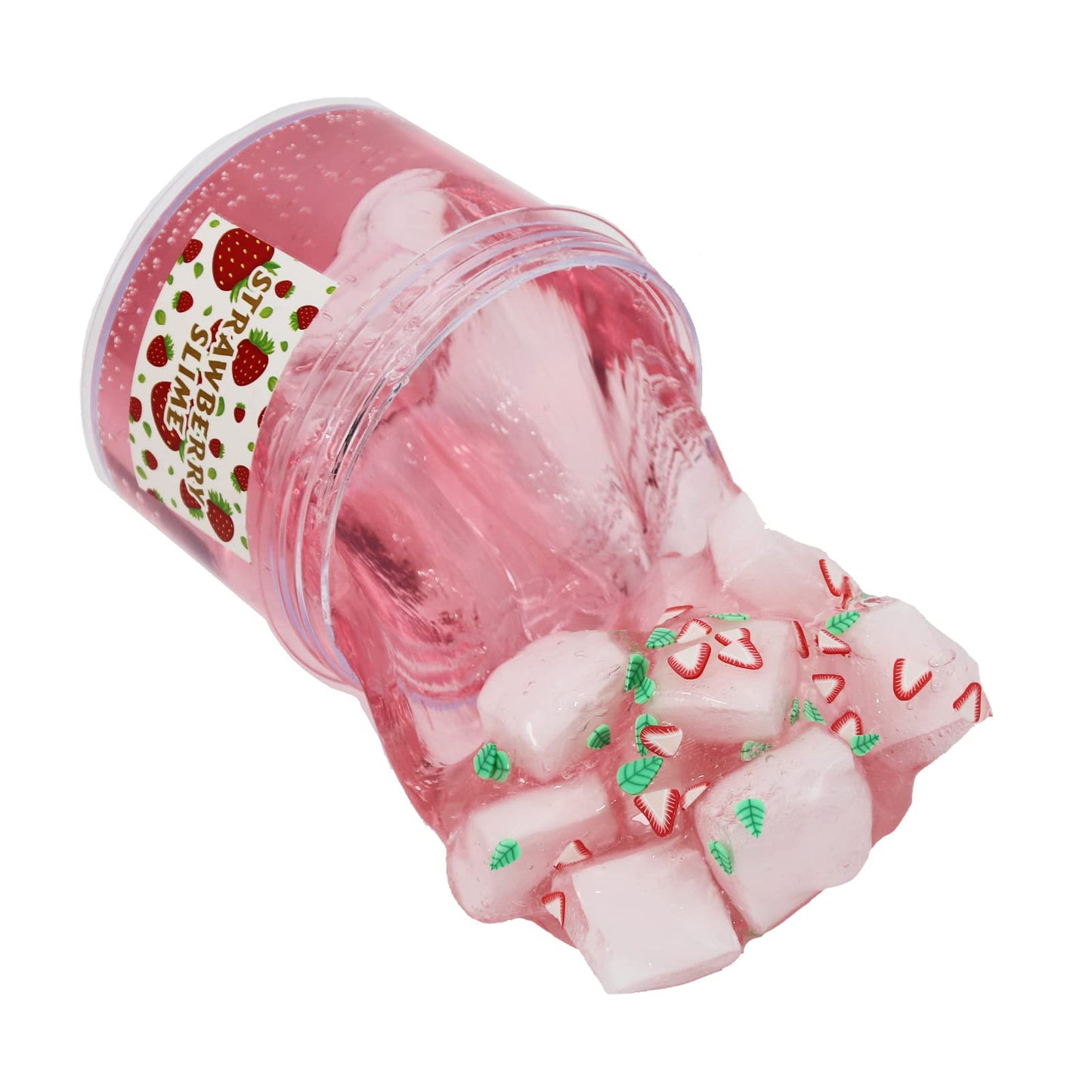 Strawberry Crunchy Slime,Pink Slime Kit With Glimmer For Girls,Birthday Gifts School Party Favors Toy For Girls And Boys.