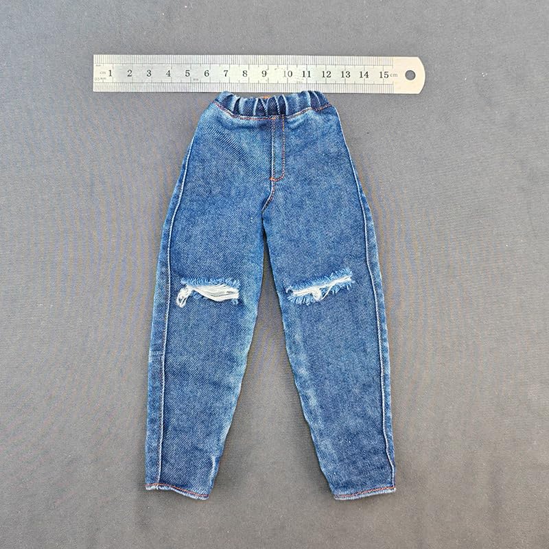 Meetoget 1/6 Scale Male Figure Doll Denim Ripped Jeans Pants Clothes For 12 Inch Action Figure Pm104Us,Ripped Blue