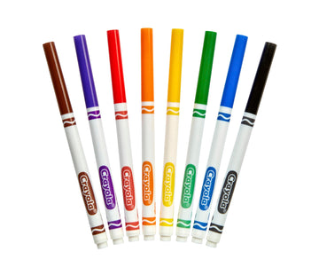 Crayola Original Marker Set, Fine Tip, Assorted Classic Colors, Set of 8, Model:58-7709