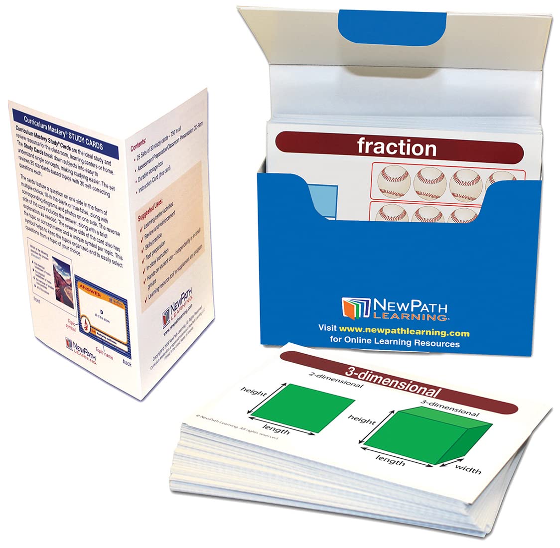 Newpath Learning Math Vocabulary Flash Cards, Grades 3-5