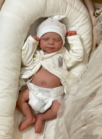 Zero Pam 45 Cm Real Life Reborn Baby Dolls Boy Eyes Closed With Realistic Veins, 18 Inch Lifelike Poseable Anatomically Correct