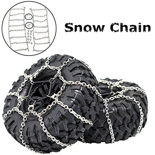 2Pcs Metal Snow Anti-Slip Tires Metal Steel Chain For 1/10 RC Rock CrawlerTRX-4 TRX4 Axial SCX10 90046