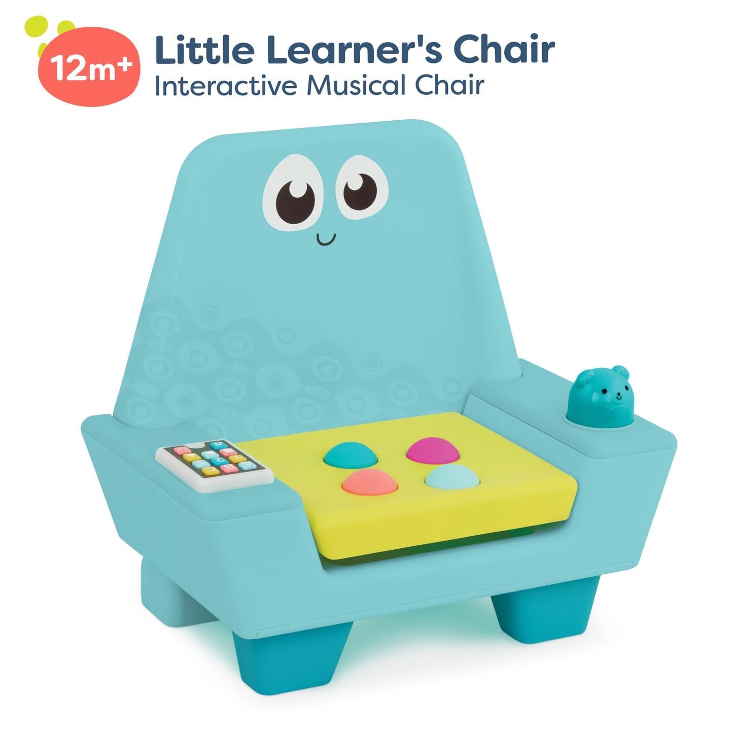 B. Toys- B. Play- Interactive Musical Chair- Little Learners- Developmental Toy For Kids- Toddler Chair With Light-Up Tablet & Activities – Music, Sounds, Lights, Buttons, Storage- 12 Months +