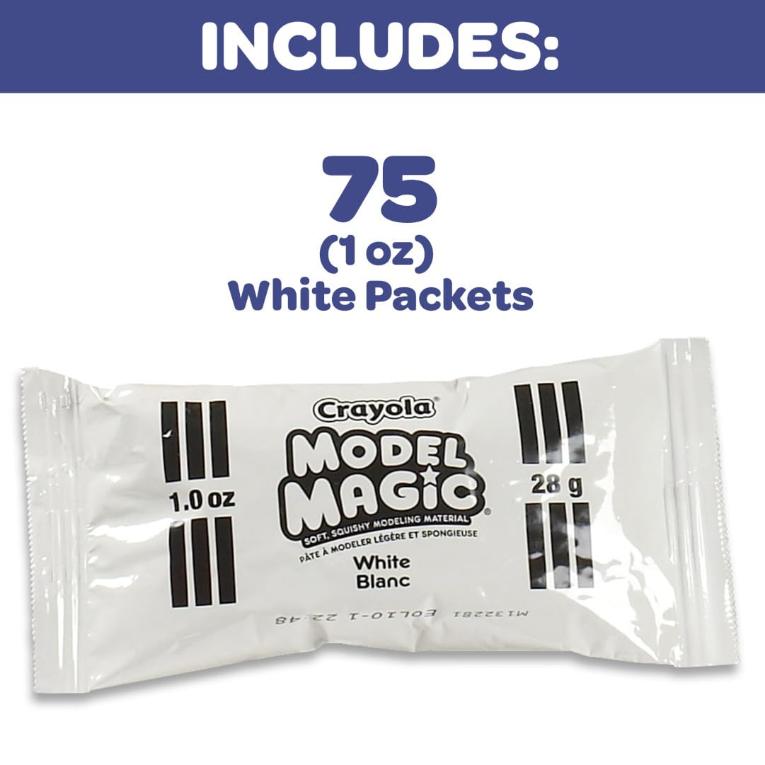 Crayola Model Magic - White (75Ct), 1Oz Modeling Clay Alternative, Air Dry Clay For Kids, Bulk Classroom Arts & Crafts Supplies
