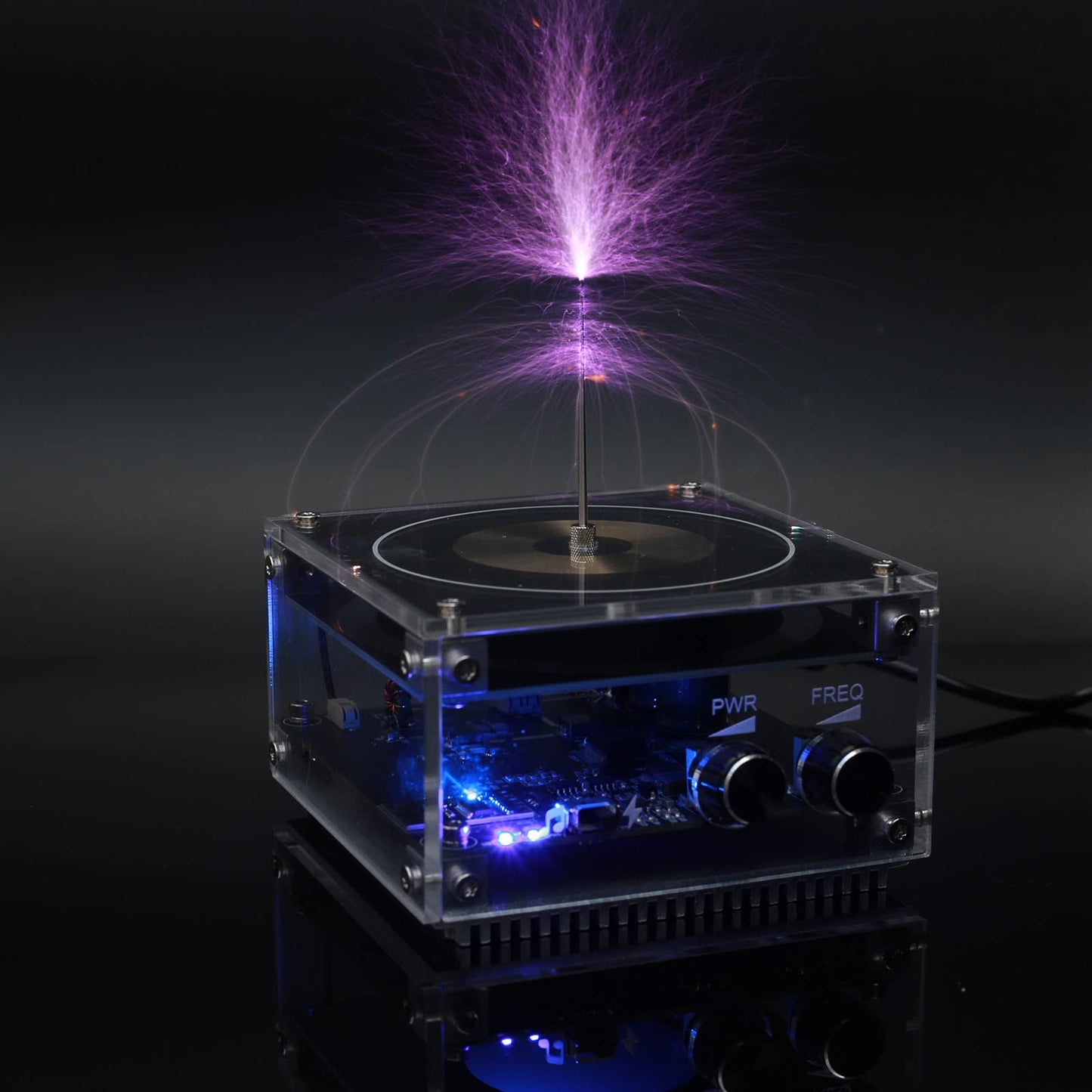 Bluetooth-Compatible Musical Tesla Coil, Pemenol Touchable Artificial Lightning Spark Gap Arc Generator Desktop Decoration Arc Plasma Science Teaching Experiment Model For College High School