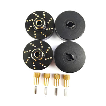 XSYGO 4pcs 13g Brass Wheel Weights with 7mm Wheel Hex Hub Extended Wheel Hubs Adapter for Axial SCX24 AXI90081 AXI00001 AXI00002