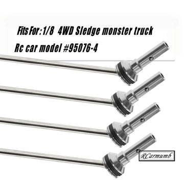 Rcarmumb Drive Shaft CVD Upgrades Part for 1/8 Sledge 4WD #95076-4, 4pcs Front Rear Harden Steel #45 Upgrades Parts Hop-up for 1