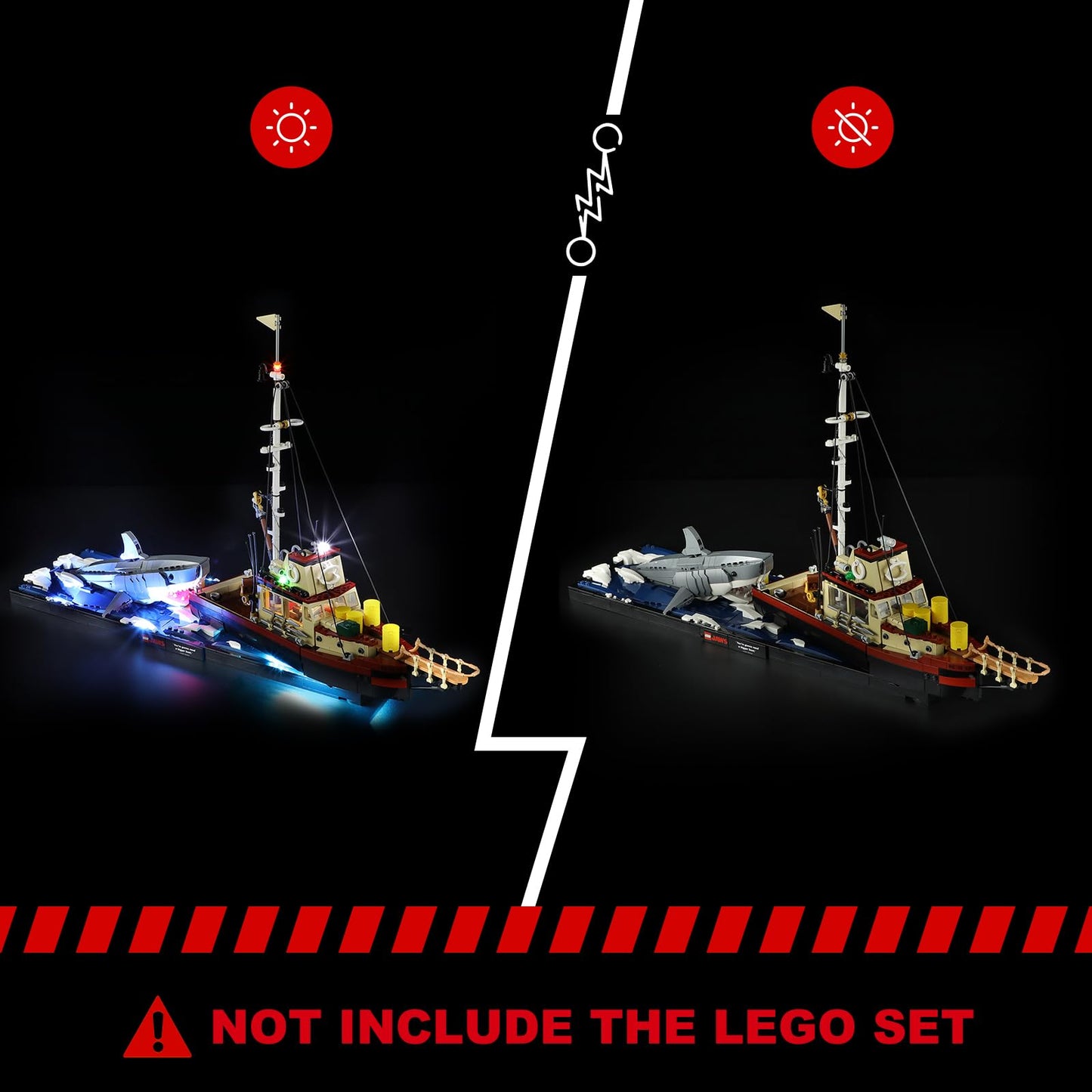 Briksmax Light Kit For Jaws - Led Lighting Compatible With Lego Ideas 21350 Building Set