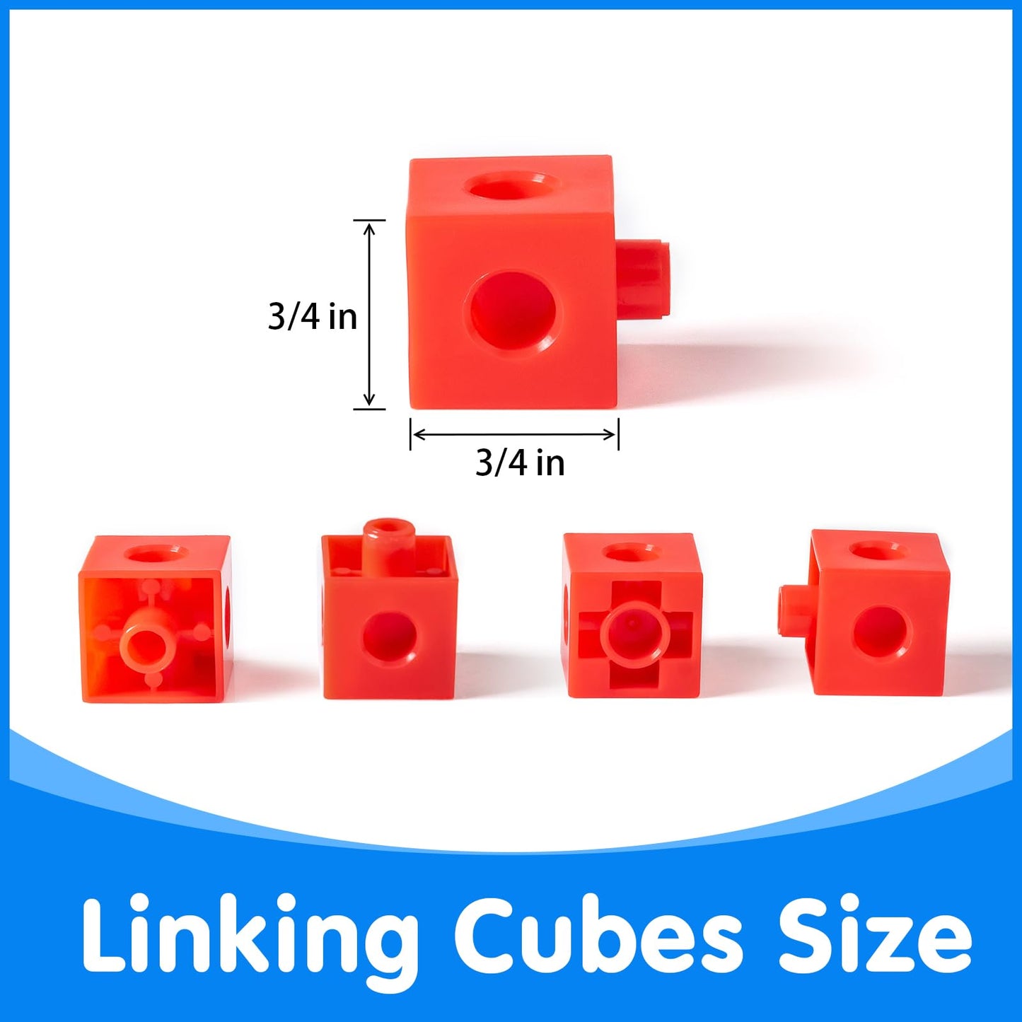 Odoorgames 100 Pcs Linking Cubes - Building Blocks For Kids, Connecting Cubes With 384 Stickers, Perfect Math Learning Tool & Ed