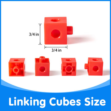 Odoorgames 100 Pcs Linking Cubes - Building Blocks For Kids, Connecting Cubes With 384 Stickers, Perfect Math Learning Tool & Ed