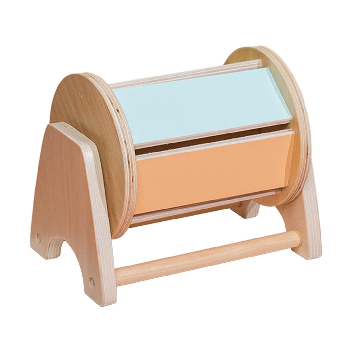 Atorse Montessori Rotating Drum Wooden Rolling Drum For Toddlers Infant 612 Months