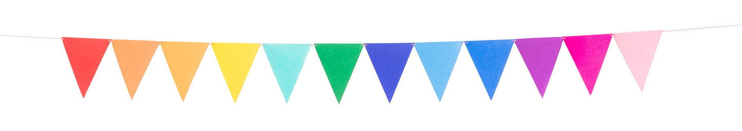 LOVENJOY Rainbow Banner Bunting - 7ft Multicolor Felt Fabric Pennant for Birthday/Classroom