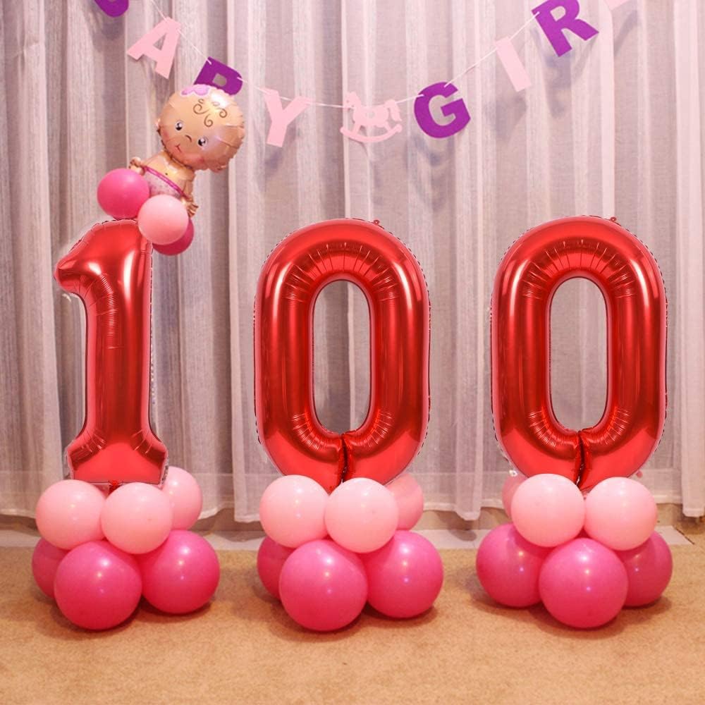 Toniful 40 Inch Large Red Number 25 Balloons Giant Digital 25 Or 52 Helium Balloons, Foil Mylar Big Number Balloons For 25Th Or