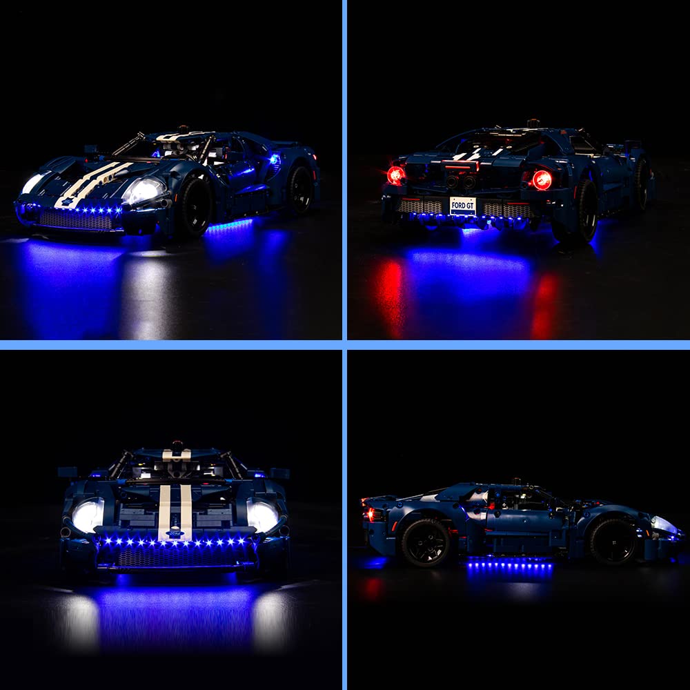 Vonado Led Lights Set Compatible With Lego 2022 Ford Gt 42154, Remote Control Technic Ford Gt Light Kit Compatible With Lego Car For Adults 42154 (No Model)
