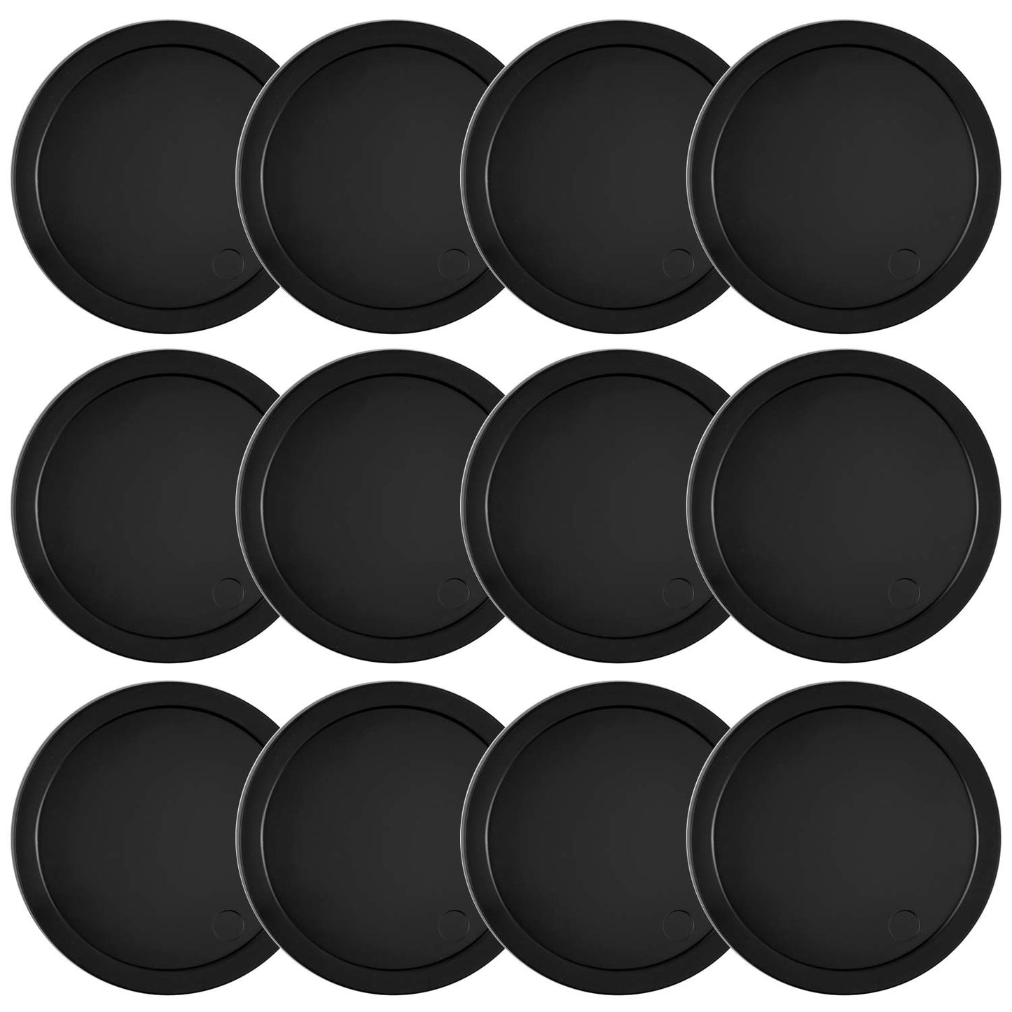 Coopay 12 Pieces Home Air Hockey Pucks 2.5 Inch Heavy Replacement Pucks For Game Tables Equipment Accessories, 12 Grams (Black)