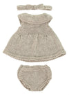 Miniland Clothes for Dolls 12 5/8'' Knitted Outfit Dress & Headband - ECO, Made in Spain, Quality, Role Play, Educational