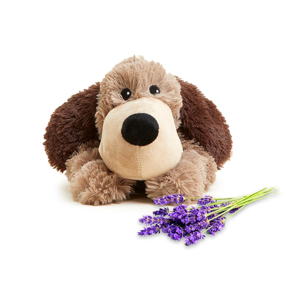 Brown Dog Warmies - Cozy Plush Heatable Lavender Scented Stuffed Animal