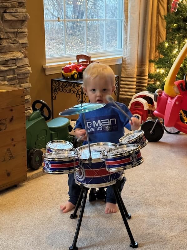 Toddler Drum Set Upgraded Drum Kit For Kids Jazz Drum Set With 5 Drums Music Toys For 3 4 5 Year Old Boys Girls Gifts Ages 3-5