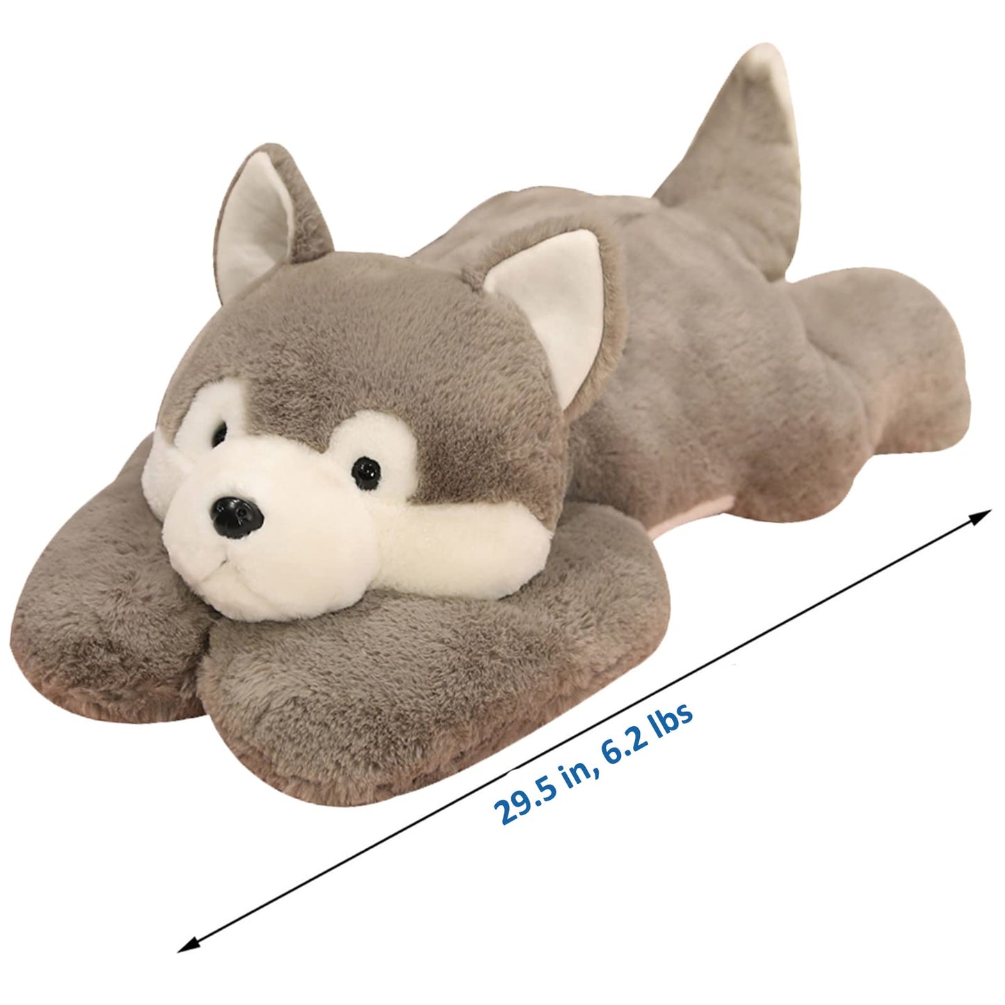 Hronsa Weighted Stuffed Animals, 29.5In 6.2Lbs Weighted Husky Stuffed Animal Toy Cute Husky Plush Pillow For Adults Boys Girls