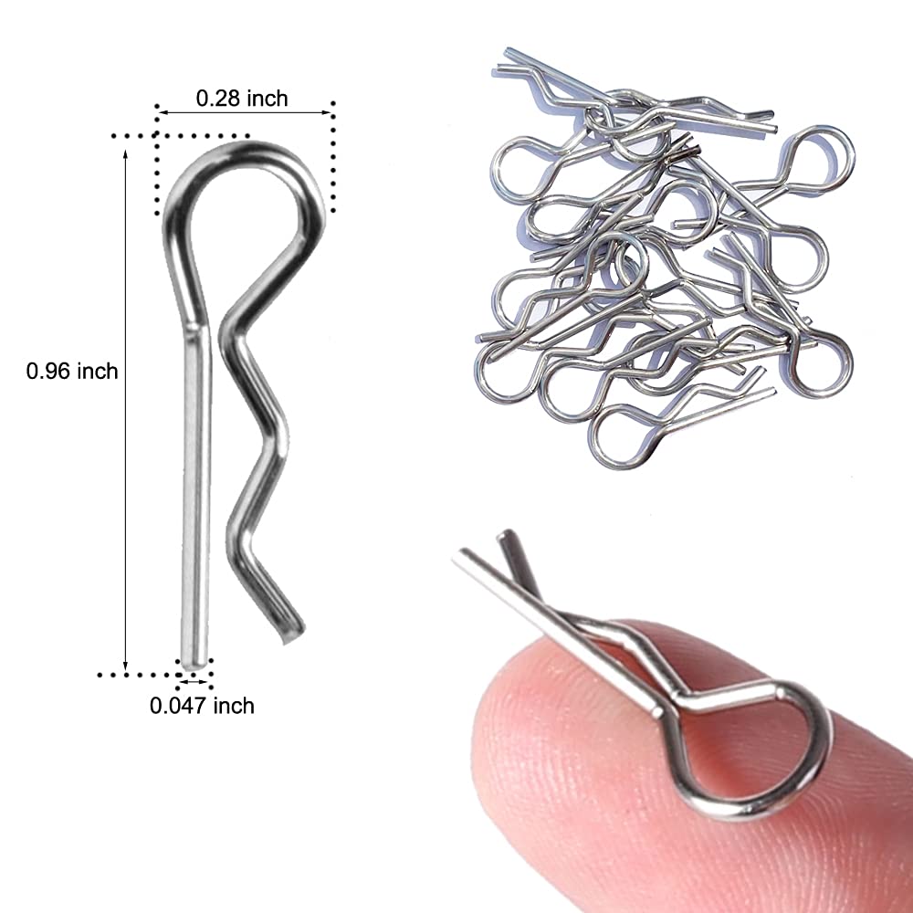 120Pcs RC Car Body Clip Pins R Shell Buckles for RC Car Parts Truck Buggy Crawler Short Course