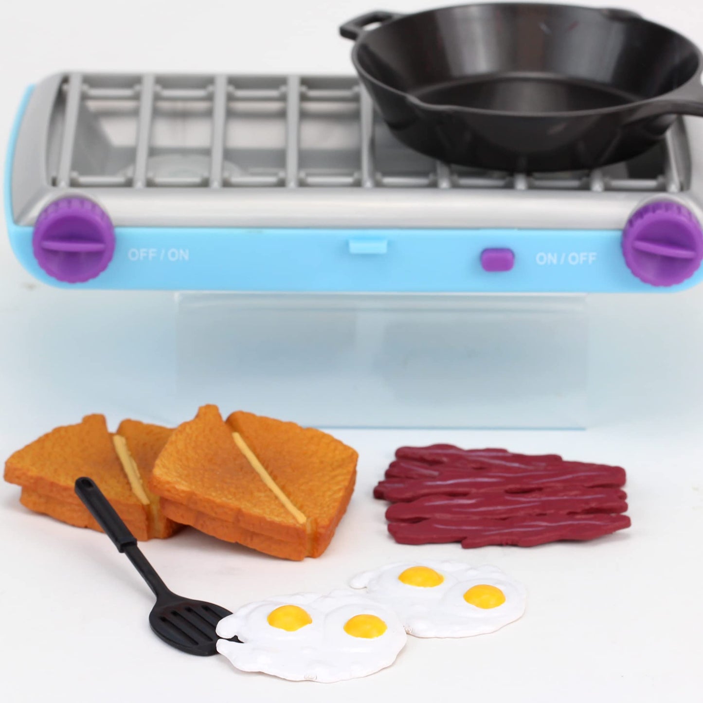 Sophia'S Play Camping Stove & Outdoor Play Kitchen Food Set For 18 Inch Dolls With Lights, Sound Effects & Pretend Play Breakfast Food Accessories, Light Blue