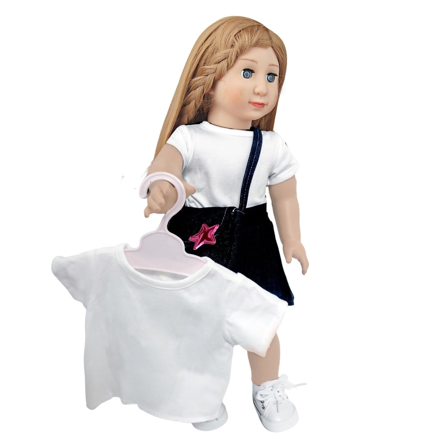 Augfrog 5 Pcs Doll T-Shirts For 18 Inch Dolls, Summer Outfit Doll Clothes Doll Accessories, Short Sleeved T-Shirts Classical Tee