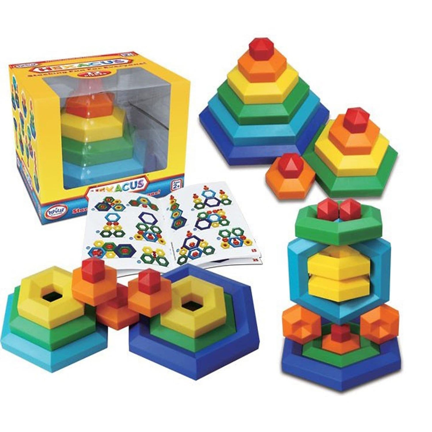Hexacus Stacking Toy Set With 12 Pieces, Stem Learning Toy