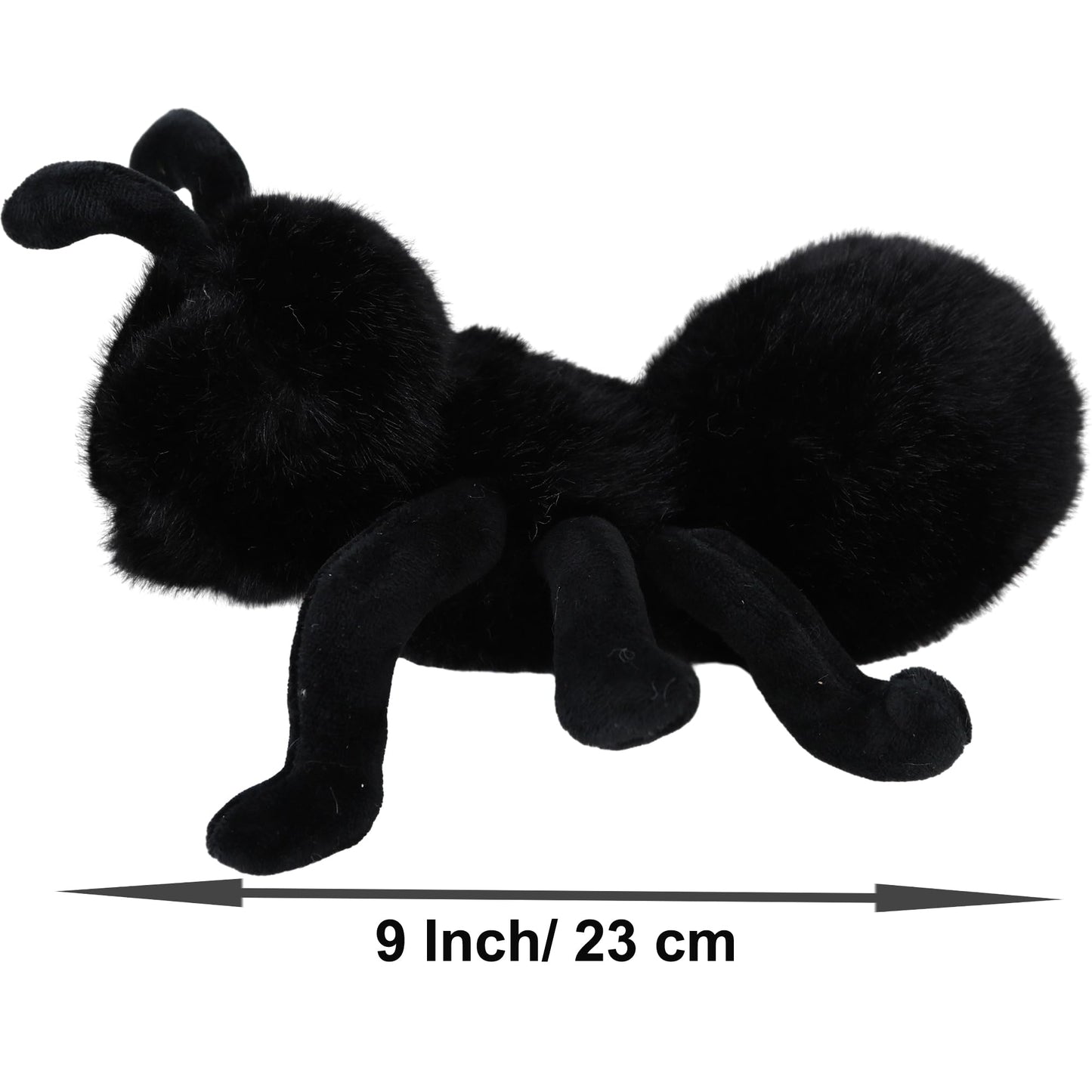 COSGOO Cute 9 Inch Stuffed Fuzzy Ant Animal Plush Toys Fluffy Ant Plushie Doll Gift for Kids and Lovers in Birthday Thanksgiving Day Christmas Valentine's Day...- Black