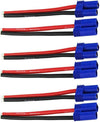 3Pairs EC5 Connectors Male & Female 5.0mm Banana Connector Plug 12 AWG 10cm Soft Silicone Wire Cable for RC Airplane Quadcopter