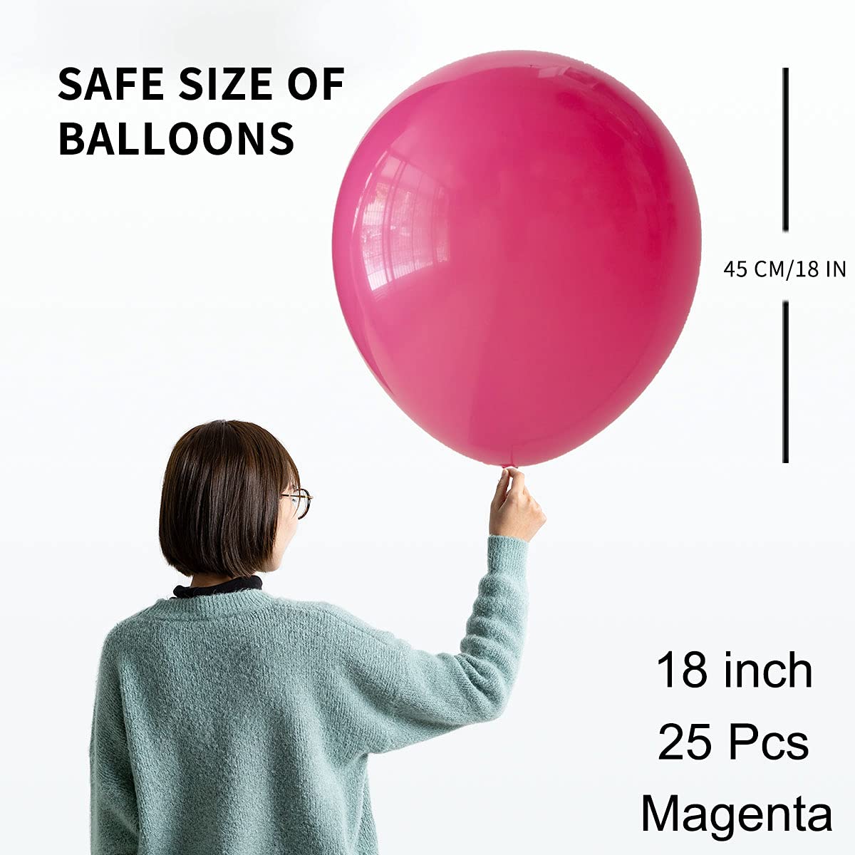 Oupking 18 Inch Magenta Balloons Big Latex Balloon Giant Thick Hot Pink Balloons For Party Decorations Pack Of 25