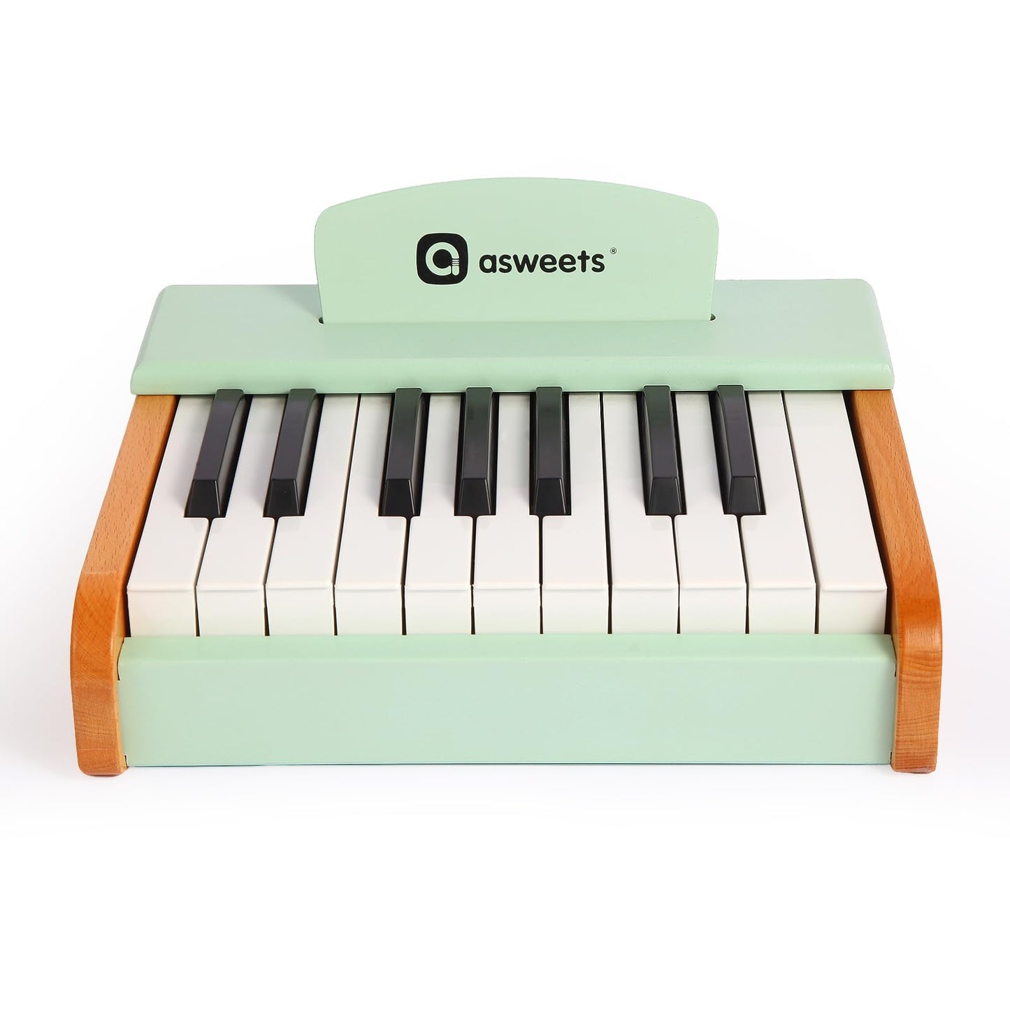 Asweets 18 Keys Piano Keyboard For Kids, Toddler Music Educational Instrument Toy, Wooden Piano For Toddlers Girls & Boys (Green